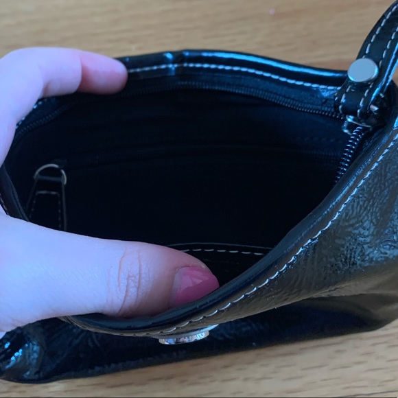 Black Patent Nine West Wristlet - Picture 4 of 4